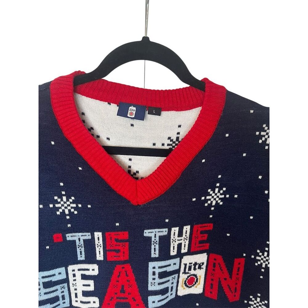 UGLY‎ XMAS SWEATER VEST Miller Lite Ugly Christmas Sweater Vest Mens Size Large - Picture 3 of 4